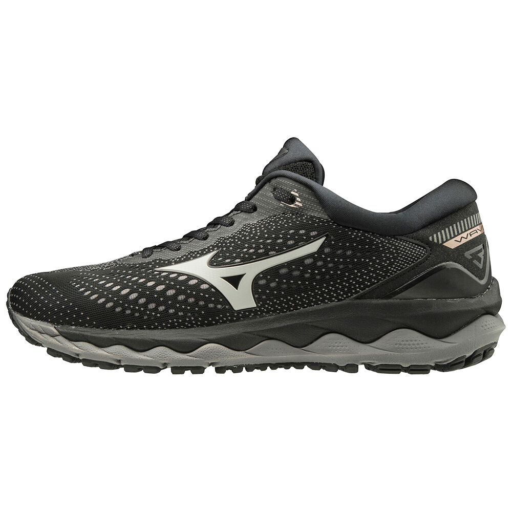 Zapatillas Running Mizuno WAVE SKY 3 Mujer Negras/Gris Baratas LPRE-25687